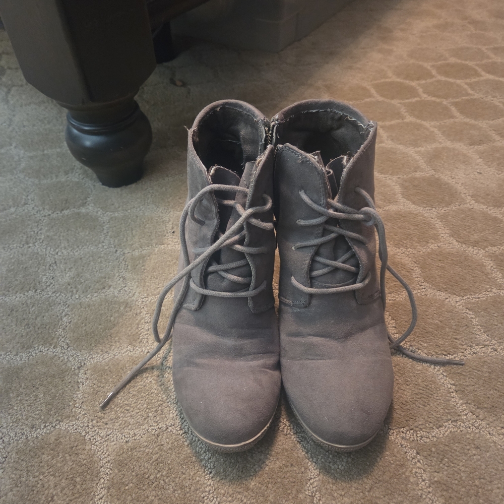 MIA Women's Lace Up Gray Boots